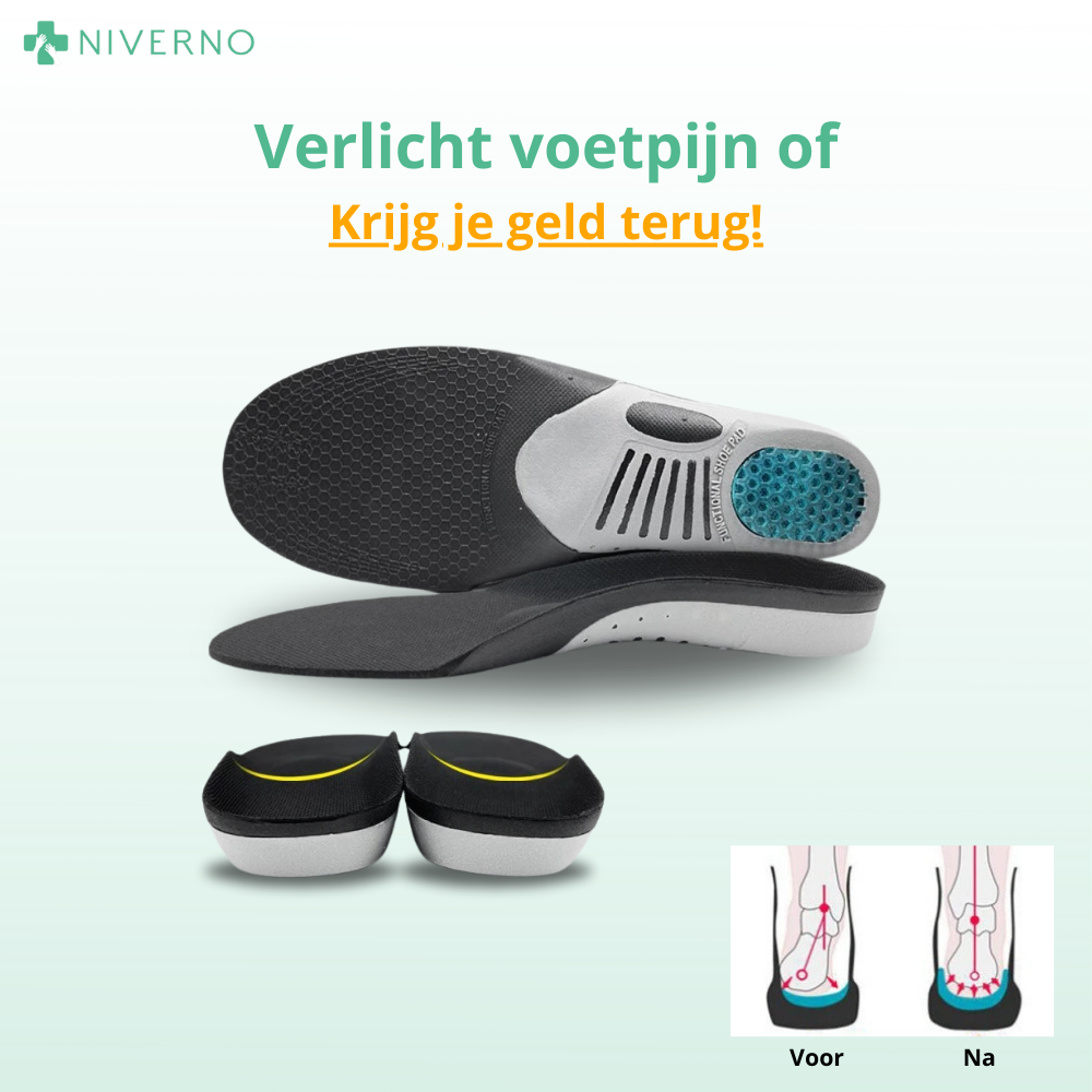 Niverno Inlegzolen - Verlicht pijn door plantaire fasciitis vanaf de eerste dag