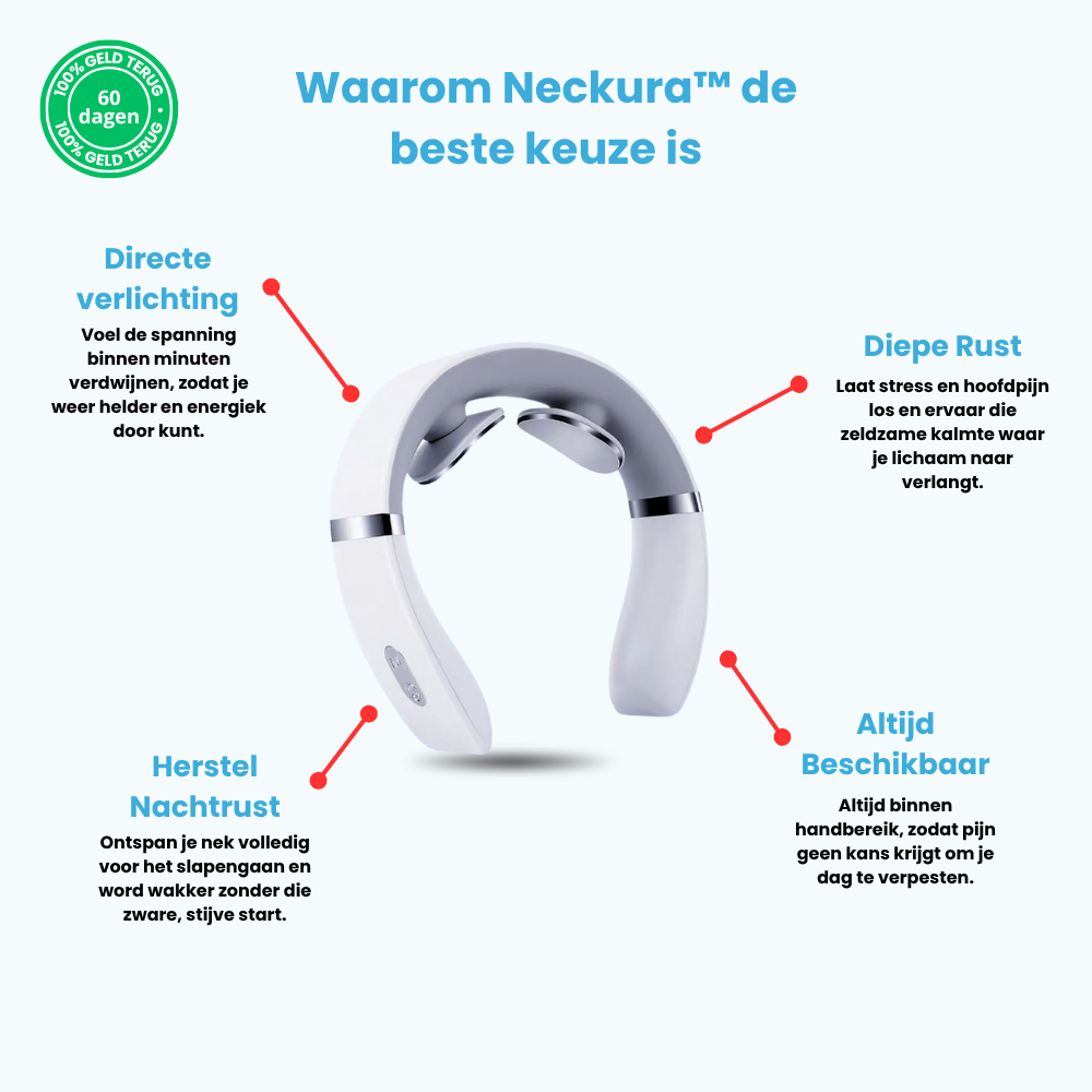 Neckura™ | Verlicht direct nekpijn vanuit huis | 50% korting
